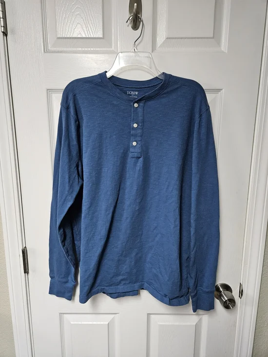 J. Crew Men’s Denim Blue Long-Sleeve Henley