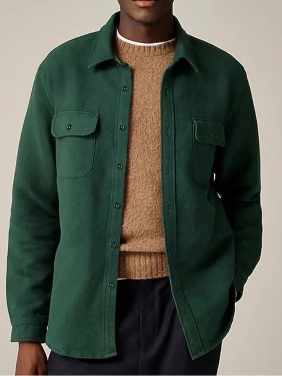 J crew Heavyweight chamois workshirt Hunting Green Chamois xl