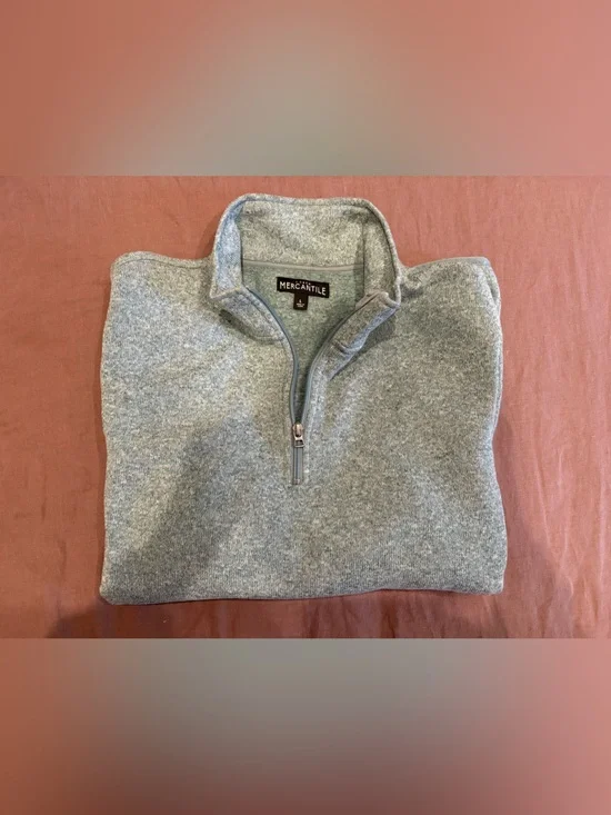J. Crew Mercantile Men's Half-Zip Sweater - pale blue size L