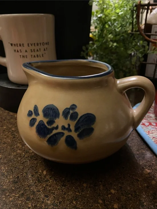 PFALTZGRAFF Folk Art Ceramic Cream and Blue Floral Pitcher - Home Accents