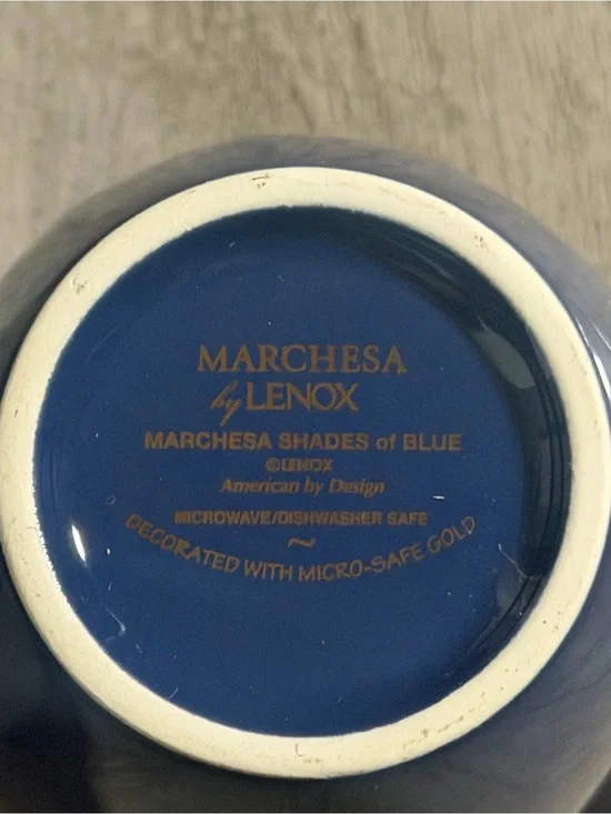 Lenox Marchesa Shades of Blue Decorative Bowl - Blue with Gold Accents