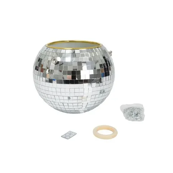 Silver Disco Ball Planter 10 Inch Party favor leftovers