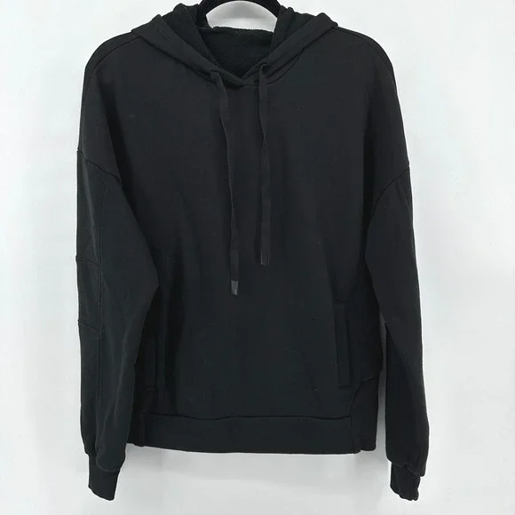 Alo Yoga Womens Black Pullover Hoodie Oversized Fleece Sweatshirt Size M L