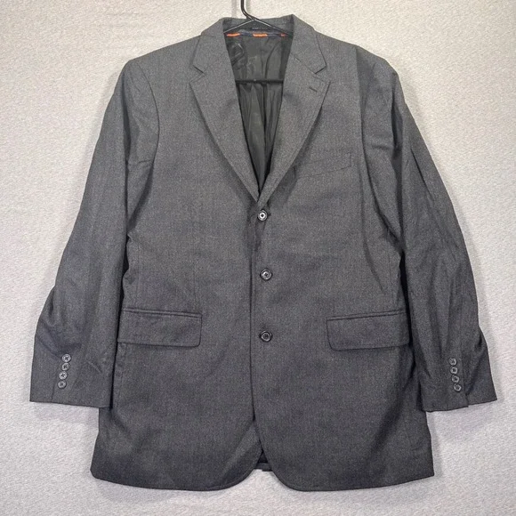 J.‎ Crew Blazer Jacket Sport Coat 44L Charcoal Gray Wool 3 Button
