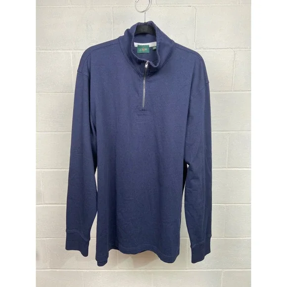 J. Crew Half Zip Pullover Long Sleeve‎ Elbow Patch Casual Top Men's XL
