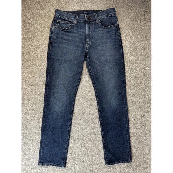 J.Crew Flex Jeans Mens W30 L30 Straight Leg Dark Wash Indigo Denim‎  Classic Fit
