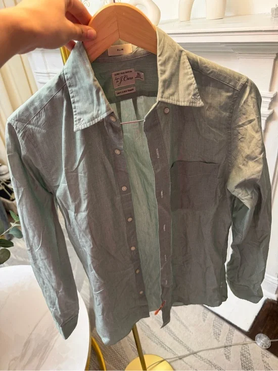 J. Crew Light Green Long-Sleeve Button-Down Shirt