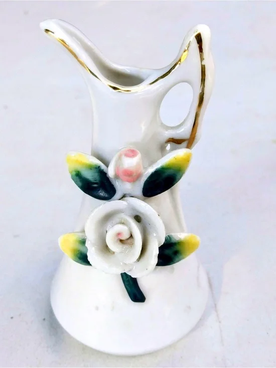 Vintage Miniature Porcelain Vase Made In Japan Hand Painted 3.5