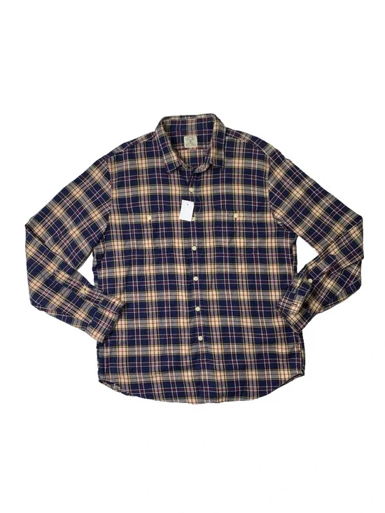 J Crew Shirt Mens XL Extra Large Flannel Cotton Plaid Button Up Long‎ Sleeve