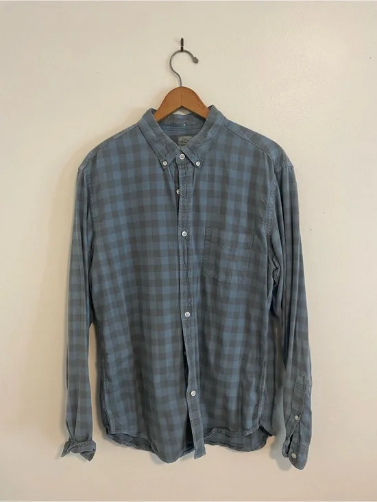 J. Crew Slate Blue Plaid Button-Down Shirt