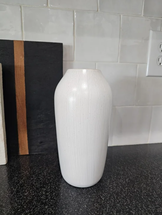 Hearth And Hand White Ceramic Ribbed Vase