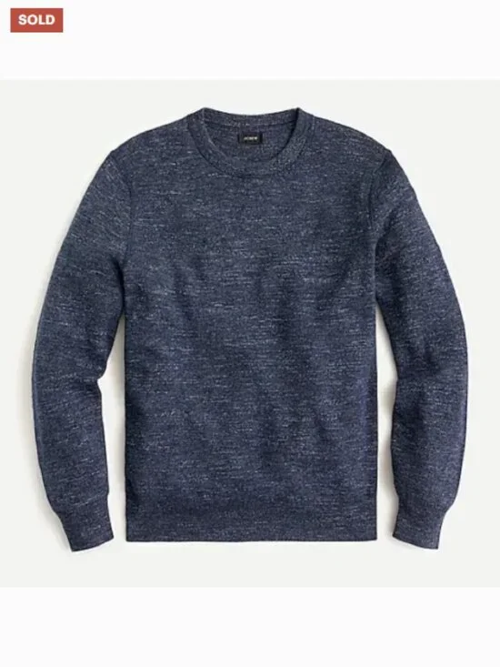 J. Crew NEW Rugged Cotton Waffle Sweater Mens Size M Heathered Casual Crew Neck
