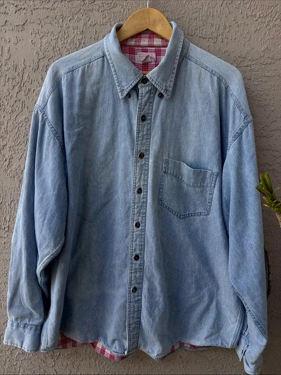 J.Crew Men's Light Blue Denim Button-Up Chaket