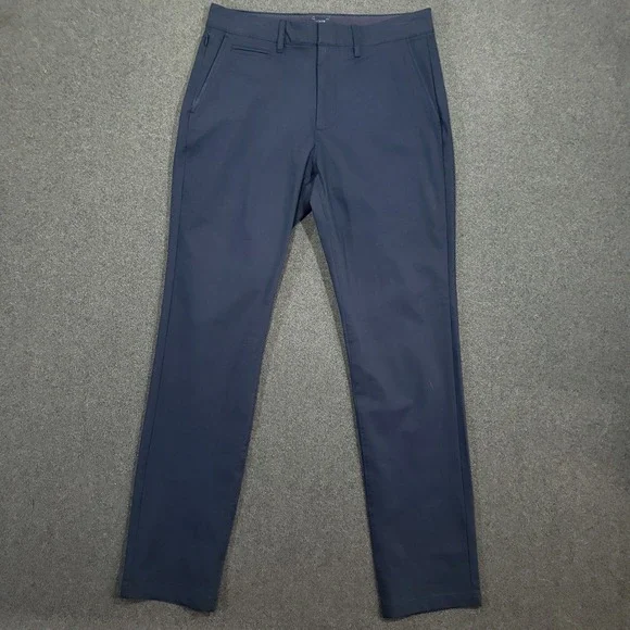 J.CREW Men's 1040 Athletic‎ Fit Tech Pants 30x32 Navy Blue Flat Front NWT