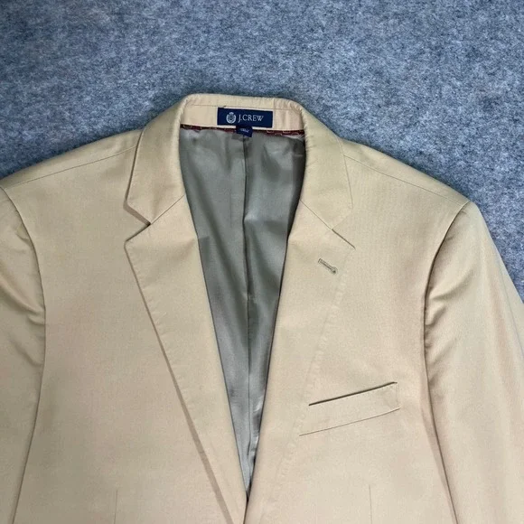 J.Crew Aldridge Jacket Blazer Two Button‎ Cotton Tan Mens Size 40R