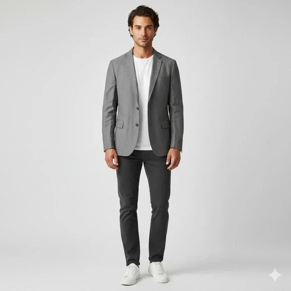 J. Crew Ludlow Mens Gray Wool Cotton Blend sport coat Blazer Size 42R‎