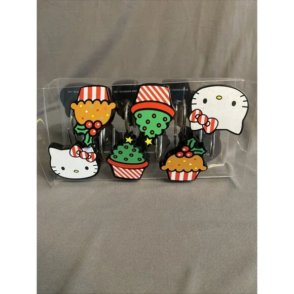 Hello Kitty Shower Curtain Hooks Set of 12 Sanrio 2017 Christmas Themed Holiday