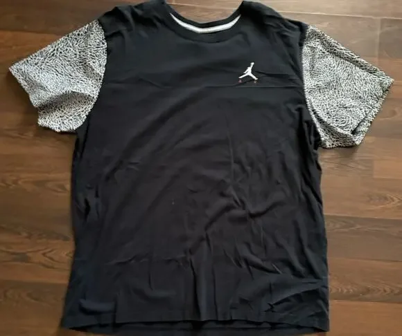 Rare Air Jordan Black T-Shirt Red Text Silver Elephant Print Jumpman Logo Sz 3xL