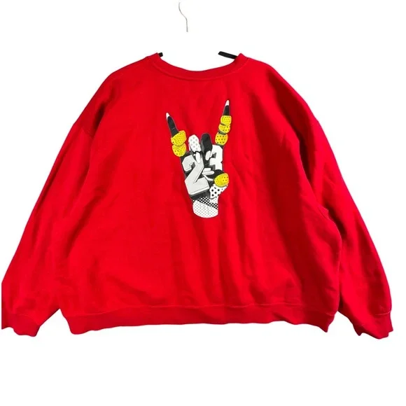 Jordan Jumpman Mens 2XL Red Graphic Crewneck Sweatshirt‎ Loose Fit