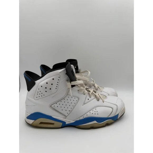 Nike Air Jordan 6 Retro Sport Blue 2014 Mens Size 13 White‎ 384664-107