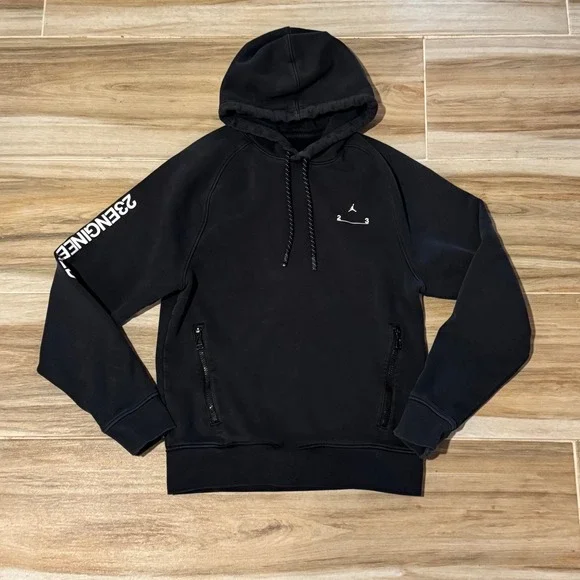 Jordan 23 Engineered Fleece Hoodie Mens XS Black Pullover‎ DQ7881-010