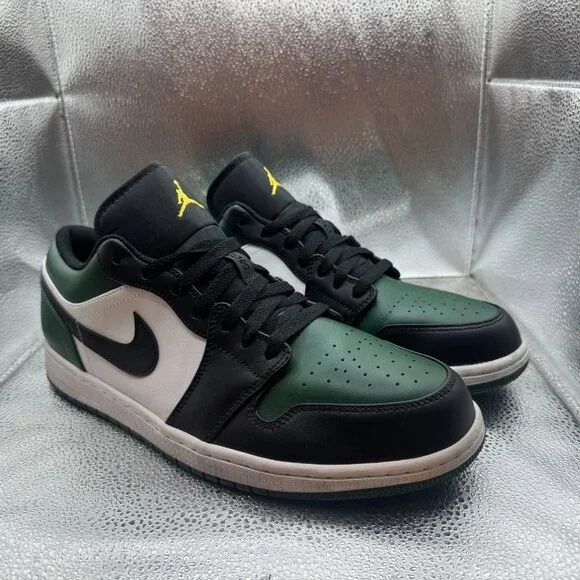Size 11.5 Jordan 1 Low Mens Green Toe Low Top‎ Lace-Up Sneakers 553558-371