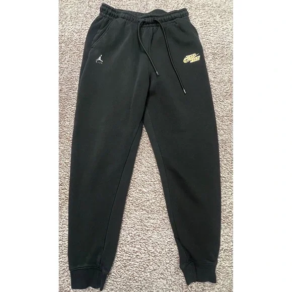 Nike Air Jordan Jogger Sweatpants Mens S Black Leopard Logo Fleece Pants Jumpman