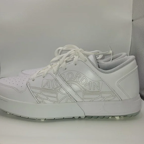 Nike Jordan ADG 5 Golf Shoes Triple White Leather Spikes FZ4153-100 Mens 9.5