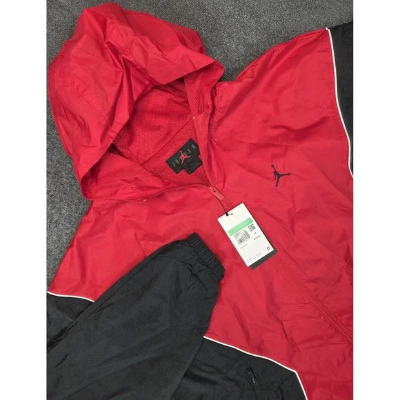 NEW Air Jordan Hooded Draft Jacket Mens XL Red Black Nike Jumpman