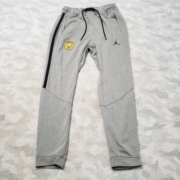 Jordan Joggers Mens Large Gray Pockets Drawstring Sports Fleece Gym