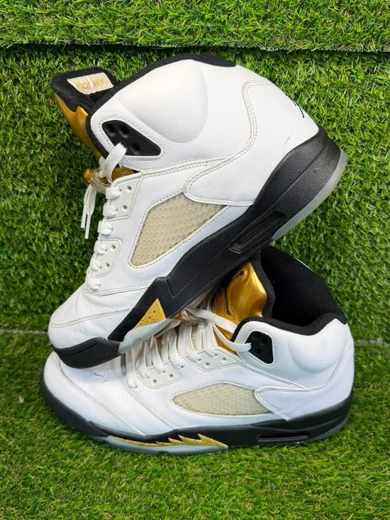 Air Jordan 5 Retro Olympic 2016 Size 10.5 White Gold 136027-133 As-Is