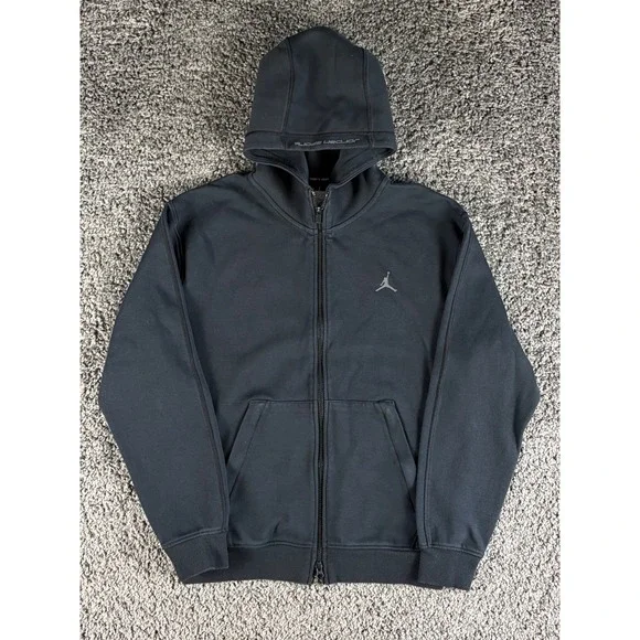 Jordan Sport Dri-FIT Full Zip Hoodie Black Mens Small Jumpman Sweatshirt