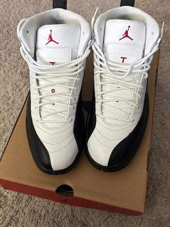 Jordan Men's White Black Red High-Top Basketball Sneakers