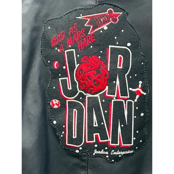 Vintage Jordan Warner Bros Marvin the Martian Leather Jacket 4XL Spike Lee Mars