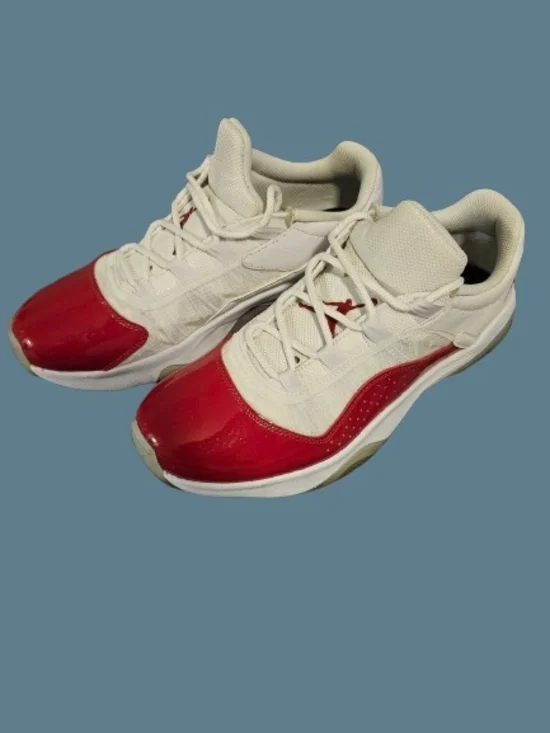$50 Air-Jordan Low Top  Basketball Shoes - White & Red