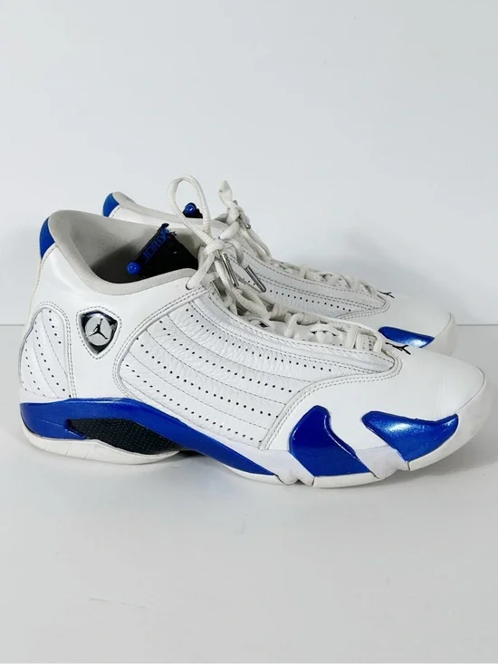 Nike Air Jordan 14 Retro Hyper Royal White 487471 104 Men's Size 9.5