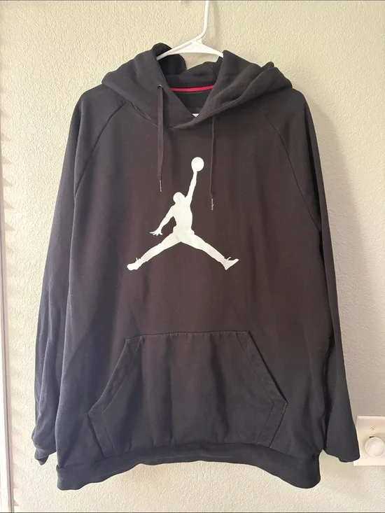 Jordan Black Hoodie with White Jumpman Logo