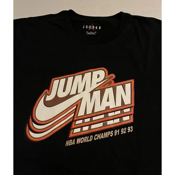 NEW Jordan Nike Jumpman NBA Champions Graphic Print T-Shirt 2XL Retro AJ1 Black