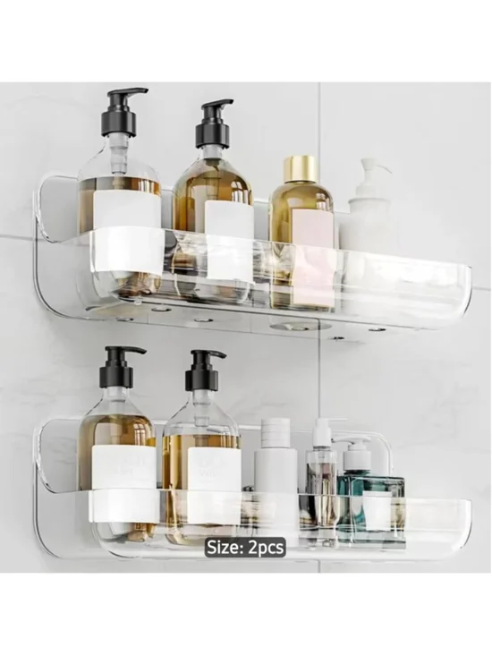 Clear Plastic Bathroom Storage Shelves 2 pcs NWOT