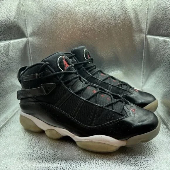 Size 11.5 Air‎ Jordan 6 Rings Mens Black Red White Basketball Shoes 322992-064