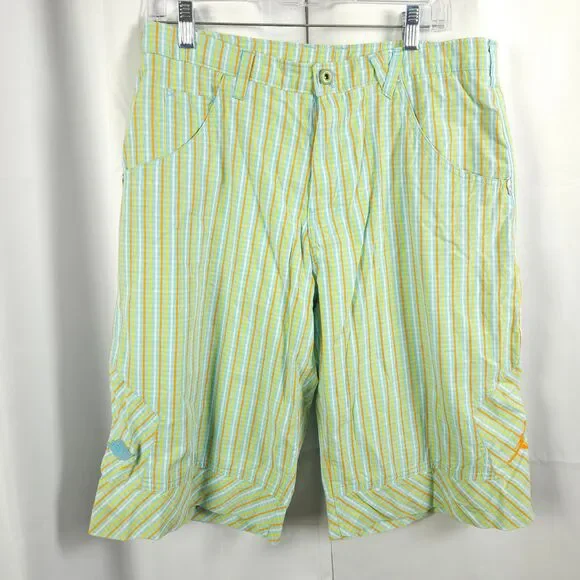 Air Jordan Nike Green Striped Mesh Lined 5-Pocket Board Shorts Men's 36‎
