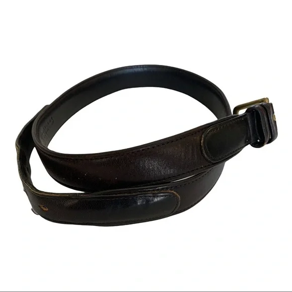 Mens dark brown‎ coach leather belt