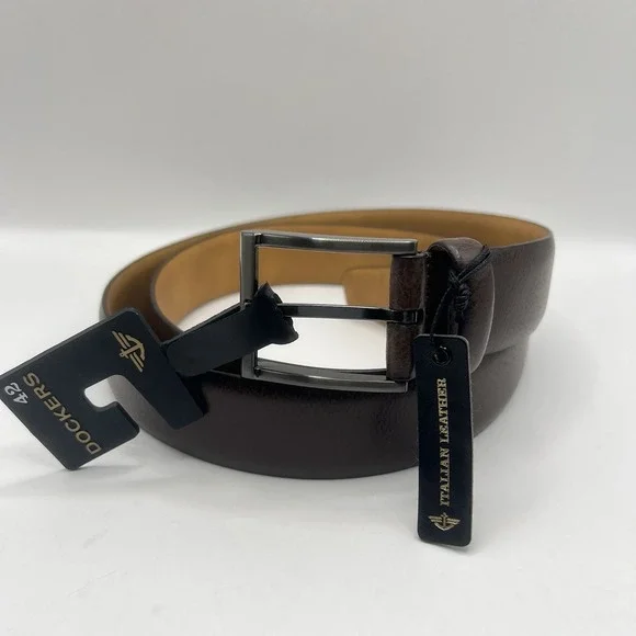 Dockers Italian Leather Upper Belt 42 Brown Classic Minimalist‎ Professional