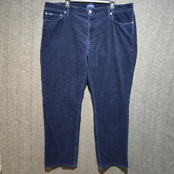 Polo‎ Ralph Lauren Corduroy Pants Mens Size 42 Big 42x30 Blue Preppy