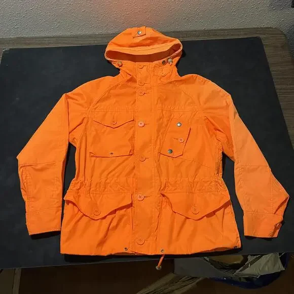 Polo Ralph Lauren Jacket Military Orange Hooded Vintage Anorak Hunting Pockets