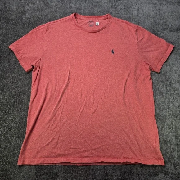 Polo Ralph Lauren T Shirt Mens XL Preppy Casual Red Single Stitch 100% Cotton