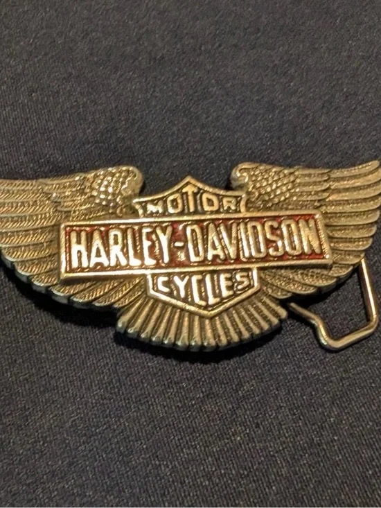 Harley-Davidson Motorcycles Solid Brass Eagle Logo Belt Buckle 1983 Collectible