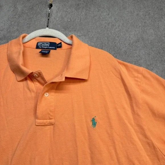 Polo Ralph Lauren‎ Men's Orange Classic Fit Mesh Cotton Polo Shirt XXL