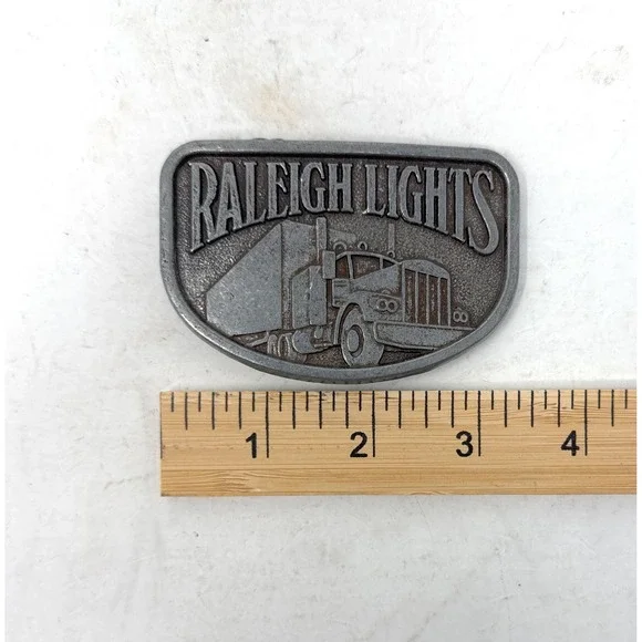Raleigh Lights Cigarette Advertising  Trucker Semi Driver‎ Big Rig Belt Buckle