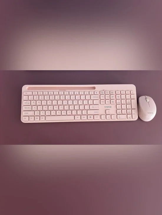 WisFox Wireless Keyboard and Mouse Combo - Pink